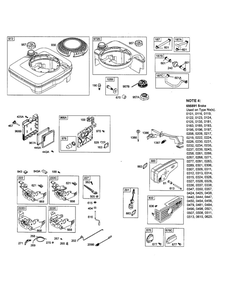 Fuel Tank / Muffler Diagram and Parts List for 123K02-0478-E1  Briggs and Stratton Engine